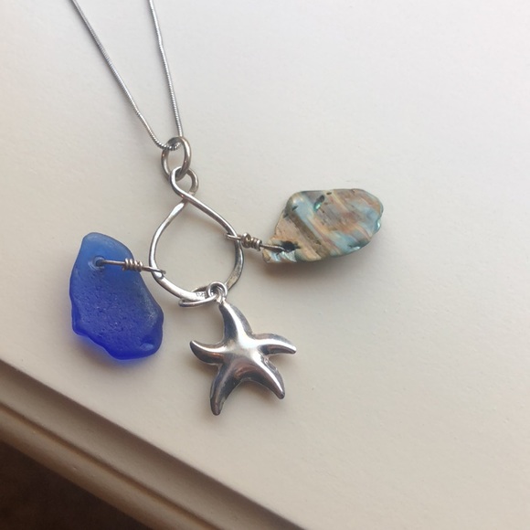 Jewelry - Seaglass starfish sterling silver necklace